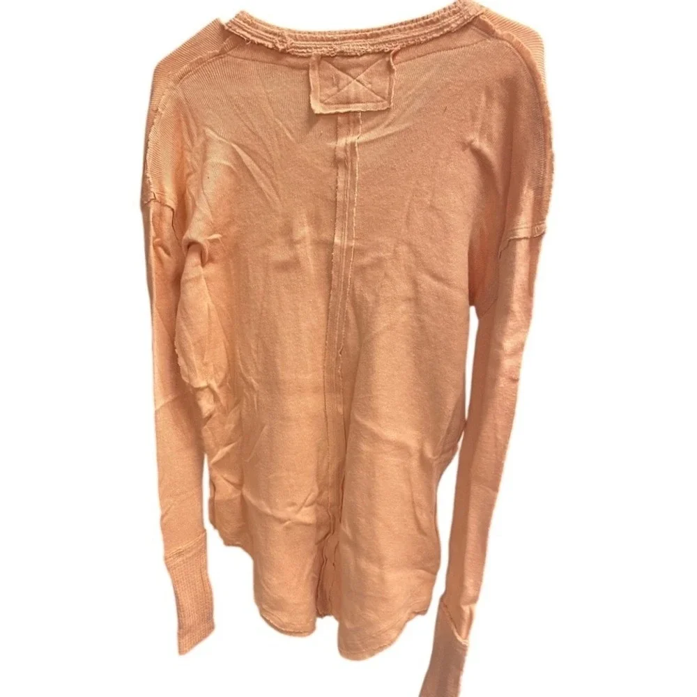 Free People Thermal Top Raw‎ Hem Long Sleeve Tunic Top Casual Comfy XS- 2 Tops - Picture 11 of 11